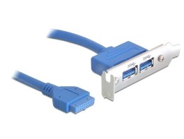 Delock Gniazdo 2xUSB 3.0 na śledziu (Low Profile)