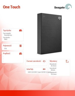 Seagate Dysk One Touch 5TB 2,5 STKC5000400 Black