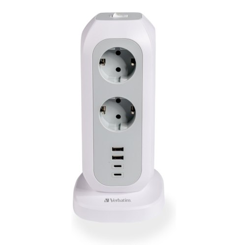 Listwa zasilająca Verbatim EUPT-01 EU Power Tower 11xAC 2xUSB 2xUSB-C