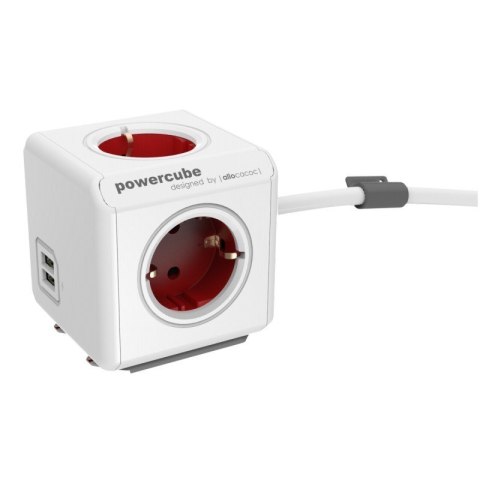 Przedłużacz allocacoc PowerCube Extended USB 2402RD/FREUPC (1,5m; kolor czerwony)