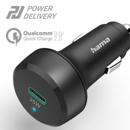 Ładowarka samochodowa Hama USB Type-C, Quickcharge Power Delivery, czarna