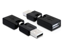 Delock Adapter USB AM->USB AF kątowy 360/180