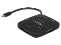 Delock Czytnik kart OTG Micro USB All-In-One + USB Hub