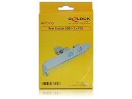 Delock Gniazdo USB(F)->2xPS/2 na śledziu + Low profile