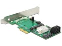 Delock Karta PCI Express Hybrydowa 3 x wewnętrzne SATA 6 Gb/s + 1 x wewnętrzne mSATA