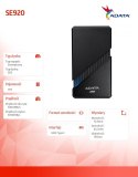 Adata Dysk SSD External SE920 1TB USB4C 3800/3700 MB/s czarny