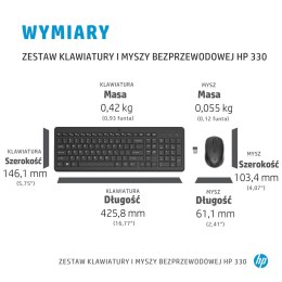 HP 330 klawiatura i mysz, 2V9E6AA czarny