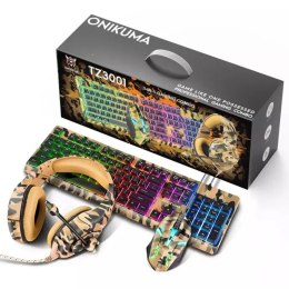 Onikuma Zestaw TZ3001 RGB: mysz, klawiatura, słuchawki żółte Camo