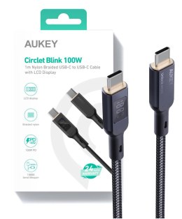 AUKEY CB-MCC102 KABEL USB-C QC PD 1.8M 5A 100W LED