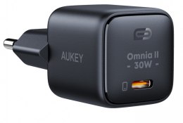 AUKEY Mini ładowarka sieciowa PA-B1L Black Omnia II 1xUSB-C PowerDelivery 30W 5A