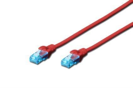 Patchcord DIGITUS UTP kat. 5e 0,5m PVC czerwony