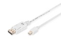 Digitus Kabel połączeniowy Displayport 4K 60Hz UHD Typ miniDP/DP M/M biały 1m