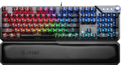 MSI Gaming Keyboard VIGOR GK71 SONIC BLUE Gaming Keyboard Innovative Smart Dual Touch Volume Scroll RGB LED light US Wired Black