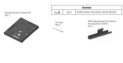 Elo Touch Mounting Bracket for I-Series for Android - For Use with Wallaby Stands Only