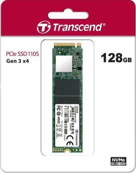 Transcend Dysk SSD 110S 128GB 2280 M.2 NVMe PCIe Gen3 x4