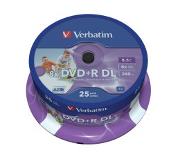 Verbatim DVD+R (8x) 8,5GB DoubleLayer CB 25 PRINTABLE 43667