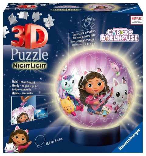 Ravensburger Polska Puzzle 3D Świecąca kula Koci Domek Gabi