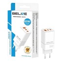 Beline Ładowarka siciowa 65W GaN 2xUSB-C+USB-A bez kabla Biała