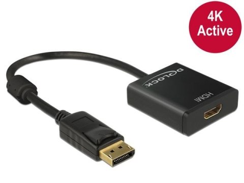 Delock Adapter Displayport(M)->HDMI(F) Aktywny 4K Black