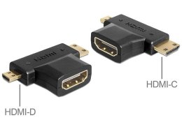 Delock Adapter HDMI-A(F)->HDMI -C+HDMI-D(M)