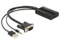 Delock Adapter VGA(M)+USB(Power)+Jack(Audio)->HDMI(F)