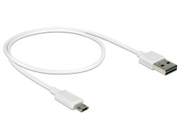 Delock Kabel Micro USB AM-BM Dual Easy-USB 1m Biały