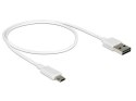 Delock Kabel Micro USB AM-BM Dual Easy-USB 2m Biały