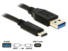 Delock Kabel USB Type-C(M)-USB 3.1 (AM) 1m black