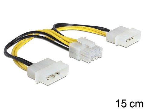 Delock Kabel zasilający 8Pin EPS(F)->2x Molex 4Pin