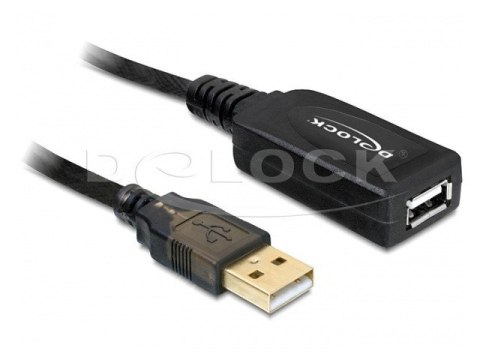 Delock Przedłużacz aktywny USB A (M) - A (F) 20 M czarny