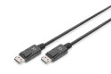 Digitus Kabel połączeniowy DisplayPort z zatrzaskami 4K 60Hz UHD Typ DP/DP M/M czarny 5m