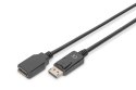 Digitus Kabel przedłużający DisplayPort 1.2 z zatrzaskiem 4K 60Hz UHD Typ DP/DP M/Ż czarny 2m