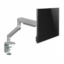 Uchwyt do monitora aluminiowy ze sprężyną gazową Ergo Office, podwójne ramię, vesa 75x75/100x100, 17"-32" 10 kg srebrny, ER-447