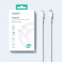 AUKEY CB-SCL2 White silikonowy kabel Lightning-USB C | USB Power Delivery USB-PD | 1.8m | 27W | 3A | MFi Apple