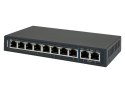 AVIZIO SWITCH NIEZARZĄDZALNY 8 PORTÓW RJ45 POE 1GB/S + 2 PORTY RJ45 UPLINK 1GB/S (BUDŻET MOCY 96W)