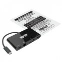 Eaton Wieloportowy adapter USB-C 4K HDMI, VGA, USB-A, GbE, HDCP U444-06N-HV4GUB Czarny