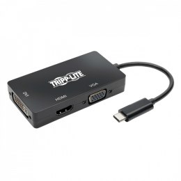 Eaton Wieloportowy adapter USB-C (M/3xF) 4K HDMI, DVI, VGA, HDCP. U444-06N-HDV4KB Czarny