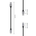 AUKEY CB-CD2 nylonowy kabel Quick Charge USB C-USB 3.0 | 1m | 5 Gbps | 3A | 60W PD | 20V