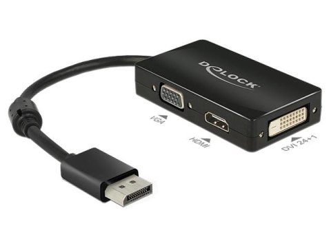 Delock Adapter Displayport 1.1 ->HDMI/VGA/DVI 16cm