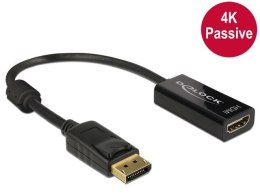 Delock Adapter Displayport 1.2 (M)->HDMI(F) 4K Pasywny Czarny