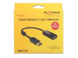 Delock Adapter Displayport 1.2 (M)->HDMI(F) 4K Pasywny Czarny