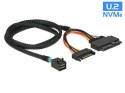 Delock Kabel SAS SFF-8643 -> SAS U.2 SFF-8639 + SATA zasilający 75 cm