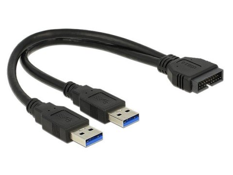 Delock Kabel USB 3.0 Pin Header(M) -> 2x USB 3.0 (M) 25cm