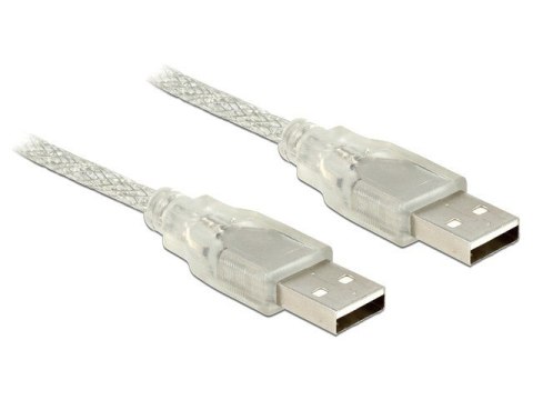 Delock Kabel USB-A -> USB-A M/M 3m 2.0 Przezroczysty