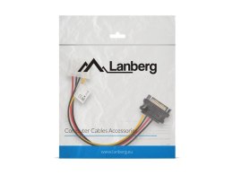 LANBERG Kabel SATA zasilający - Molex M/F 15cm