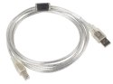 LANBERG Kabel USB 2.0 AM-BM 1.8M Ferryt przezroczysty