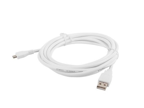 LANBERG Kabel USB 2.0 micro AM-MBM5P 3M biały