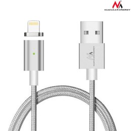 Maclean Kabel lightning USB magnetyczny silver MCE161- Quick & Fast Charge