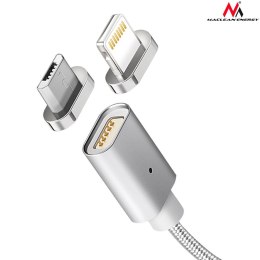 Maclean Kabel micro USB magnetyczny silver MCE160 - Quick & Fast Charge