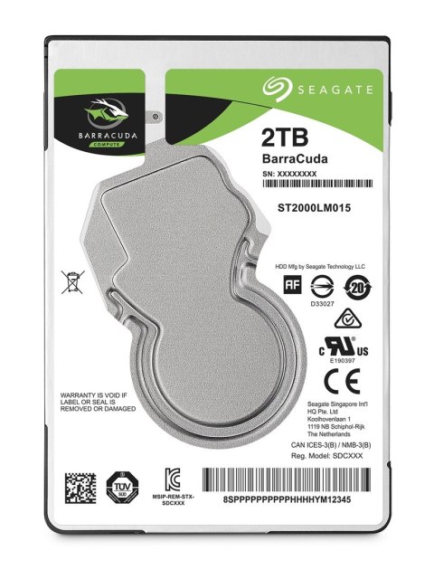 Dysk HDD Seagate Barracuda ST2000LM015 (2 TB ; 2.5"; 128 MB; 5400 obr/min) (WYPRZEDAŻ)